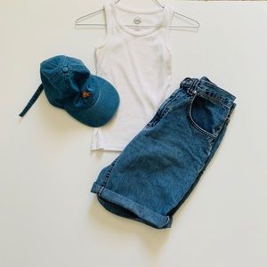 City Hunter Blue Denim Pizza Patch Hat Adjustable